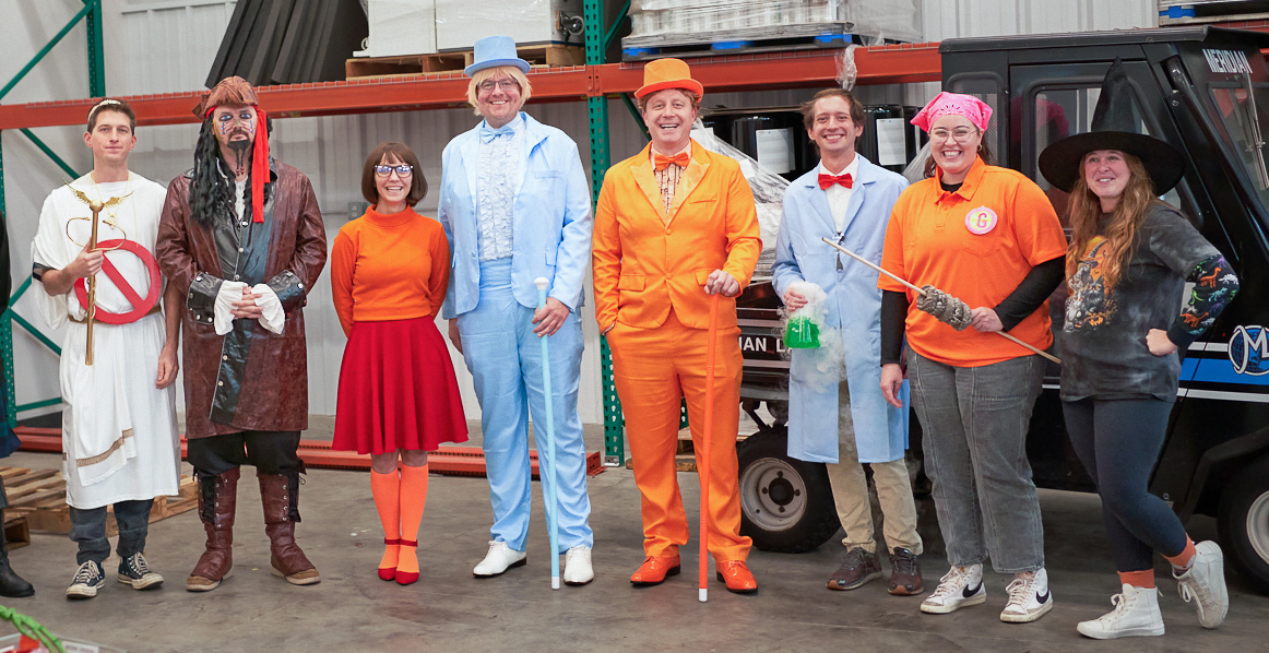 Employee sorting parts